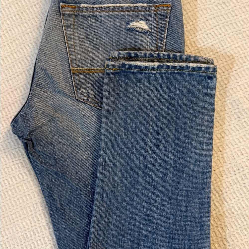 Abercrombie & Fitch Women's Distressed Straight Leg Jeans W26 L28 Blue - Picture 10 of 10